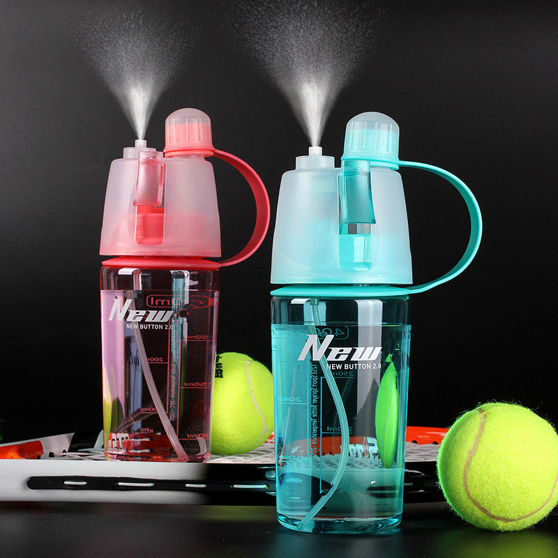 Sports Spray Water Bottle Dual-use Fashion Bottle Cycling outdoor Moisturizing shaker Travel Plastic Camping 0.6L/0.4L Drinkware