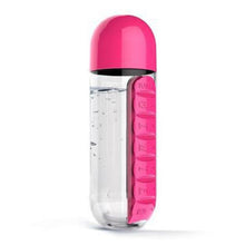 1pc Multi-Function 600ml Bottle With Built-in Daily 7 Daily Pill Box Vitamin Organizer Outdoor Travel Tools #EW